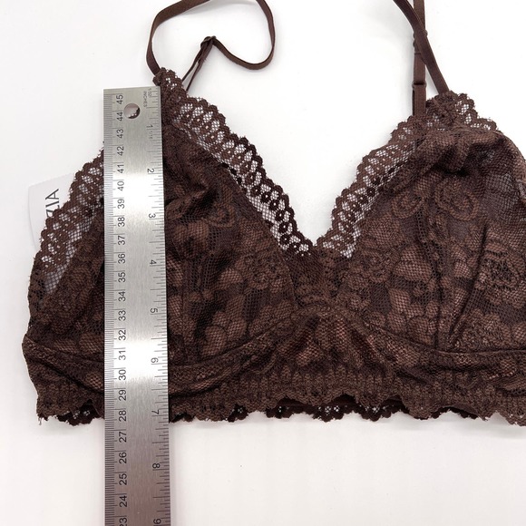 ARITZIA TALULA Renfrew Bralette Bundle Womens Small Tan Brown Lace Triangle - Picture 15 of 15